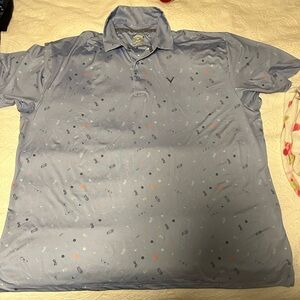 Callaway Blue Polo Shirt Casual Short Sleeve
